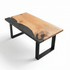 Stół z czerwonego dębu i żywicy epoksydowej - Lawendowy Dąb